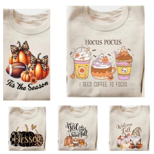 Fall theme crewneck sweatshirt