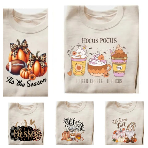 Fall theme crewneck sweatshirt