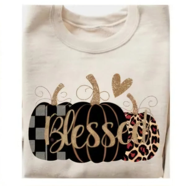 Fall theme crewneck sweatshirt