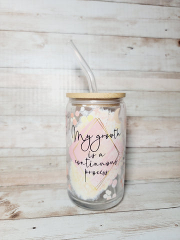Inspirational glass tumbler