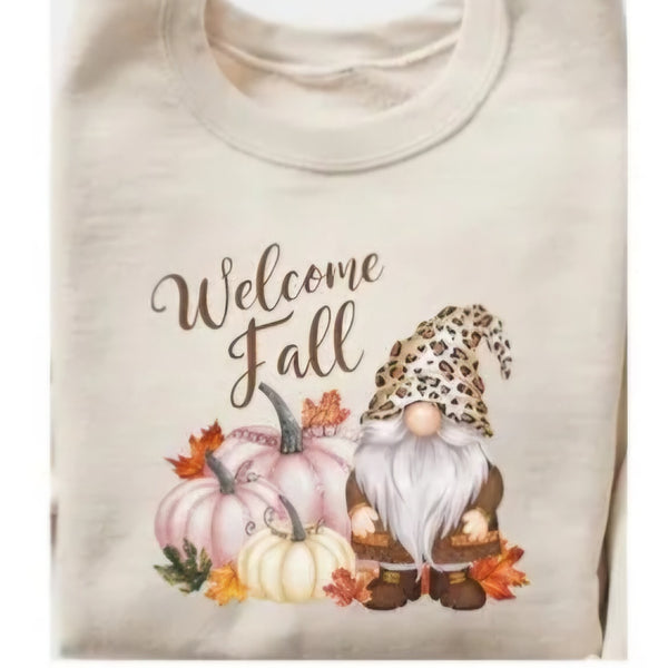 Fall theme crewneck sweatshirt