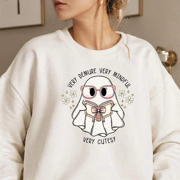 Very demure very mindful  very cutesy ghost crewneck